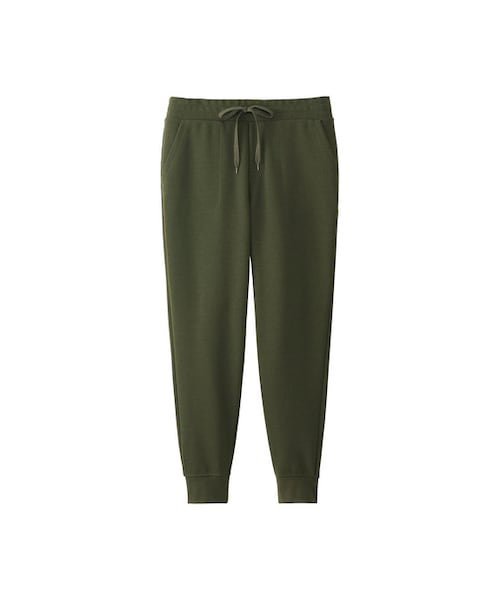 UNIQLO（ユニクロ）の「ミラノリブカットソージョガーパンツ（その他パンツ・レディース・GRAY 03/DARK GREEN 58・XXL/3XL）」の2枚目の写真