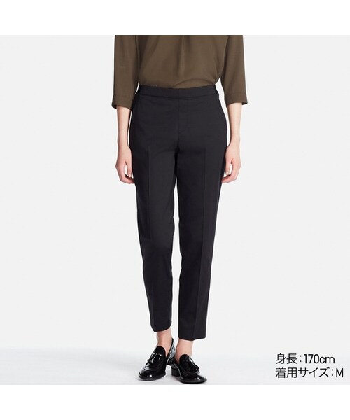 UNIQLO（ユニクロ）の「サテンアンクルパンツ＋EC（その他パンツ・レディース・NATURAL 30/NAVY 69/DARK ORANGE 28/BLACK 09/WHITE 00/BLUE 61・L/XL/S/3XL/M/XXL/XS）」の3枚目の写真