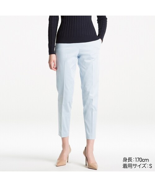 UNIQLO（ユニクロ）の「サテンアンクルパンツ＋EC（その他パンツ・レディース・NATURAL 30/NAVY 69/DARK ORANGE 28/BLACK 09/WHITE 00/BLUE 61・L/XL/S/3XL/M/XXL/XS）」の5枚目の写真