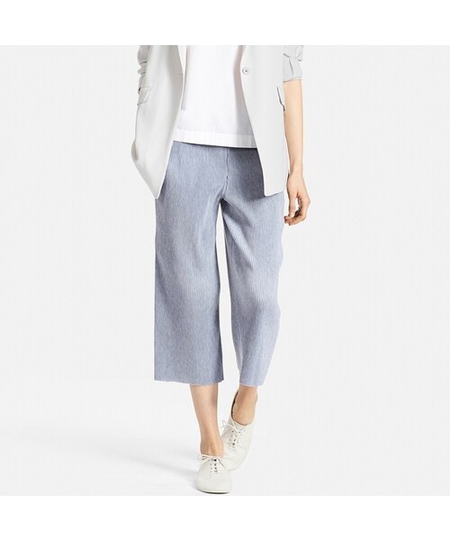 UNIQLO（ユニクロ）の「プリーツパンツ＋（その他パンツ・レディース・PINK 12/BLACK 09/NAVY 69/GRAY 03・S/XS/3XL/XXL/L/XL/M）」の3枚目の写真