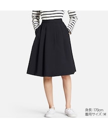 UNIQLO | ハイウエストドライストレッチタックスカート（丈63～65cm）(スカート)