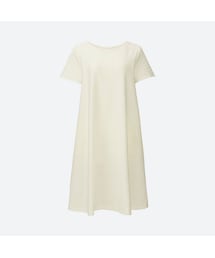 UNIQLO | ジャカードAラインワンピース（半袖）(ワンピース)