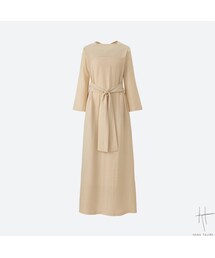 UNIQLO | クレープタイバックワンピース（長袖）＋E(ワンピース)