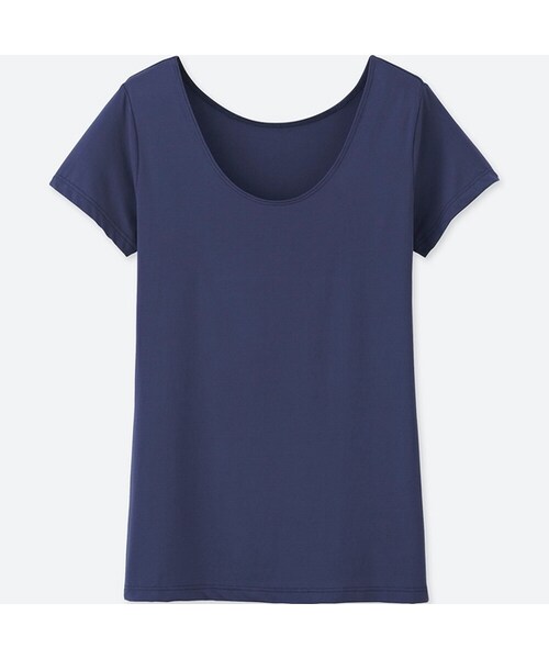 UNIQLO（ユニクロ）の「エアリズムUネックT（半袖）（その他アンダーウェア/インナー・レディース・NAVY 69/BLACK 09/WHITE 00/NATURAL 30・3XL/XS/XXL/L/M/S/XL）」の4枚目の写真