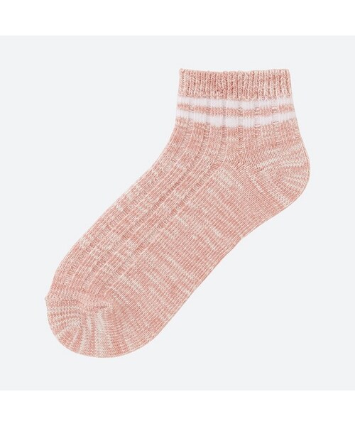 UNIQLO（ユニクロ）の「ショートソックス（リブライン）（レギンス/スパッツ・レディース・DARK GRAY 08/PINK 11/BLUE 61/WHITE 00・フリー）」の4枚目の写真