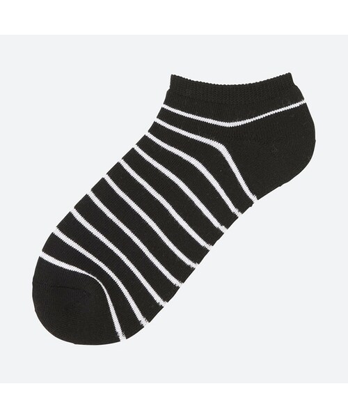 UNIQLO（ユニクロ）の「ショートソックス（ボーダー）（レギンス/スパッツ・レディース・GRAY 03/ORANGE 24/BLUE 67/BLACK 09・フリー）」の2枚目の写真