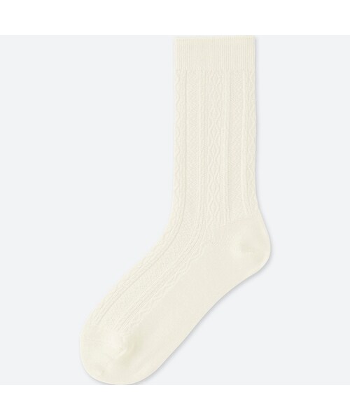 UNIQLO（ユニクロ）の「レギュラーソックス（リンクス）（レギンス/スパッツ・レディース・DARK GRAY 08/OFF WHITE 01/BEIGE 31/PINK 11・フリー）」の2枚目の写真