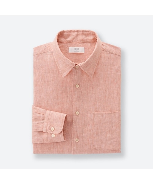 UNIQLO（ユニクロ）の「プレミアムリネンシャツ（長袖）（シャツ/ブラウス・メンズ・BEIGE 31/BLUE 68/BLUE 61/WHITE 00/GREEN 52/BLUE 64/OLIVE 57/NAVY 69/ORANGE 23・3XL/S/XS/M/4XL/XL/XXL/L）」の9枚目の写真