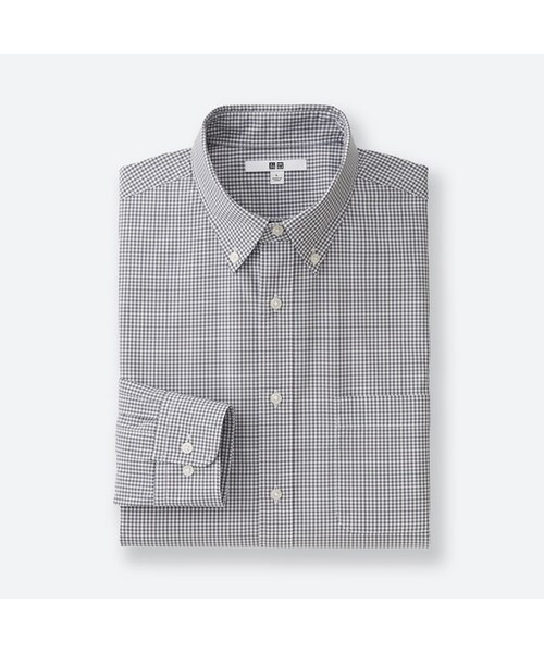 UNIQLO（ユニクロ）の「エクストラファインコットンブロードチェックシャツ（長袖）（シャツ/ブラウス・メンズ・NAVY 69/GRAY 06/RED 15・XS/XL/4XL/L/S/3XL/XXL/M）」の2枚目の写真