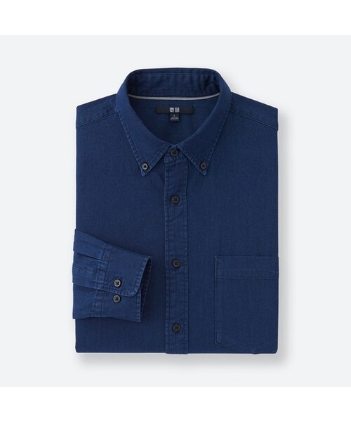 UNIQLO（ユニクロ）の「デニムシャツ（長袖）（シャツ/ブラウス・メンズ・BLUE 63/BLUE 65/BLUE 68・4XL/XS/3XL/XXL/S/XL/L/M）」の3枚目の写真