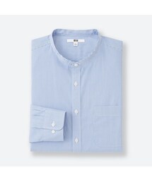 UNIQLO | エクストラファインブロードスタンドカラーシャツ（ピンストライプ・長袖）(シャツ/ブラウス)