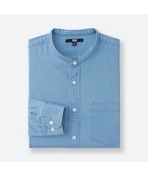 UNIQLO | デニムスタンドカラーシャツ（長袖）(シャツ/ブラウス)