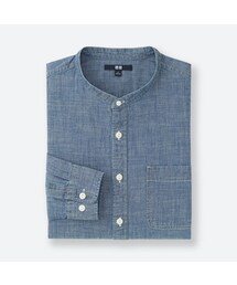 UNIQLO | シャンブレースタンドカラーシャツ（長袖）(シャツ/ブラウス)