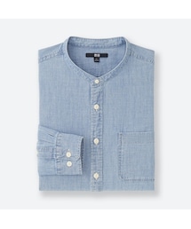 UNIQLO | シャンブレースタンドカラーシャツ（長袖）(シャツ/ブラウス)
