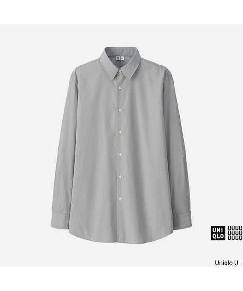 UNIQLO（ユニクロ）の「エクストラファインコットンブロードシャツ（長袖）（シャツ/ブラウス・メンズ・LIGHT BLUE 60/GRAY 05・S/M/XL/L）」の2枚目の写真