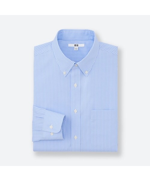 UNIQLO（ユニクロ）の「ファインクロスストライプシャツ（長袖）（シャツ/ブラウス・メンズ・GRAY 04/BLUE 61・4XL/M/XL/3XL/XS/S/XXL/L）」の2枚目の写真