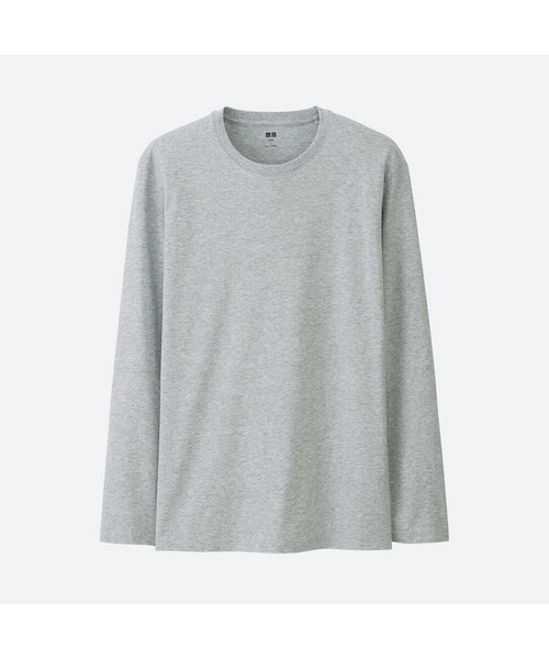 UNIQLO（ユニクロ）の「スーピマコットンクルーネックT（長袖）＋E（Tシャツ/カットソー・メンズ・BEIGE 31/NAVY 69/BLACK 09/GREEN 53/BLUE 63/DARK GRAY 08/GRAY 04/WHITE 00・M/4XL/XXL/S/L/XL/3XL/XS）」の5枚目の写真