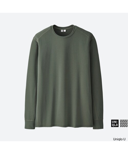UNIQLO（ユニクロ）の「ドライクルーネックT（長袖）（Tシャツ/カットソー・メンズ・NAVY 69/OLIVE 56/KHAKI 33・XL/XXL/M/L/S）」の2枚目の写真