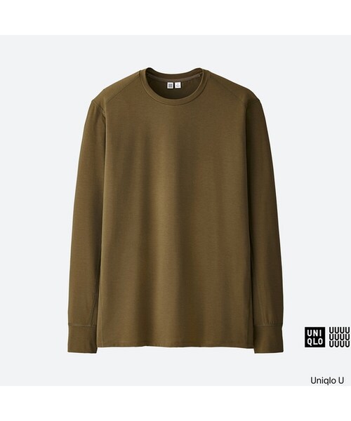 UNIQLO（ユニクロ）の「ドライクルーネックT（長袖）（Tシャツ/カットソー・メンズ・NAVY 69/OLIVE 56/KHAKI 33・XL/XXL/M/L/S）」の3枚目の写真