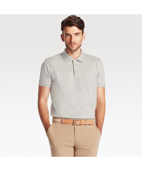 UNIQLO（ユニクロ）の「ドライカノコポロシャツ（半袖）（ポロシャツ・メンズ・BROWN 37/WHITE 00/BEIGE 31/WINE 18/RED 16/BLUE 68/NAVY 69/DARK GRAY 08/BLACK 09/GRAY 03/OLIVE 56/BLUE 64/PINK 12/DARK GREEN 59・4XL/XS/L/S/M/XXL/XL/3XL）」の5枚目の写真
