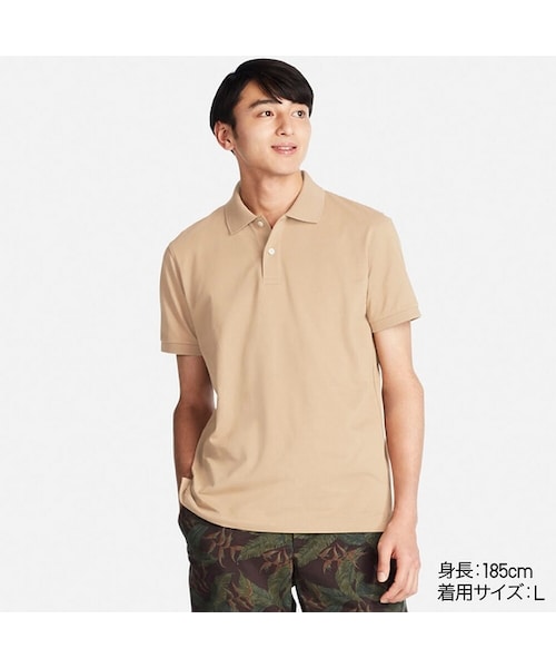 UNIQLO（ユニクロ）の「ドライカノコポロシャツ（半袖）（ポロシャツ・メンズ・BROWN 37/WHITE 00/BEIGE 31/WINE 18/RED 16/BLUE 68/NAVY 69/DARK GRAY 08/BLACK 09/GRAY 03/OLIVE 56/BLUE 64/PINK 12/DARK GREEN 59・4XL/XS/L/S/M/XXL/XL/3XL）」の6枚目の写真