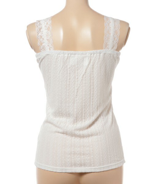 archives（アルシーヴ）の「レースベアキャミ（キャミソール・レディース・オフホワイト/ブラック/シルバーグレー・MEDIUM）」の4枚目の写真