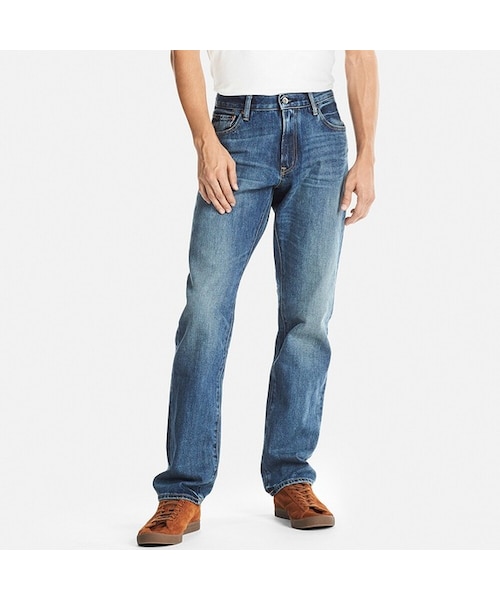UNIQLO(ユニクロ)の「レギュラーフィットジーンズ(デニムパンツ・メンズ・BLACK 09/BLUE 67/BLUE 68/BLUE 64・35/38/31/28/34/44/27/30/40/33/32/29/42/46/36)」の4枚目の写真
