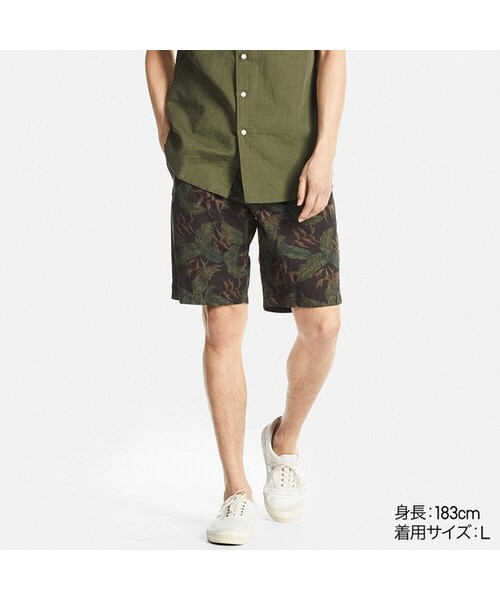 UNIQLO（ユニクロ）の「チノショートパンツ（リーフ）（その他パンツ・メンズ・BLUE 68/DARK BROWN 38・XXL/3XL/S/XS/4XL/XL/L/M）」の2枚目の写真