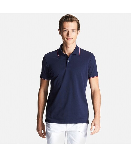 UNIQLO（ユニクロ）の「ドライカノコデザインポロシャツ（半袖）＋EC（ポロシャツ・メンズ・GRAY 03/WHITE 00/OFF WHITE 01/BLACK 09/NAVY 69・XL/S/M/XS/L/4XL/3XL/XXL）」の5枚目の写真