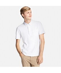 UNIQLO | ドライコンフォートシャツカラーポロシャツ（ボタンダウン・半袖）(ポロシャツ)