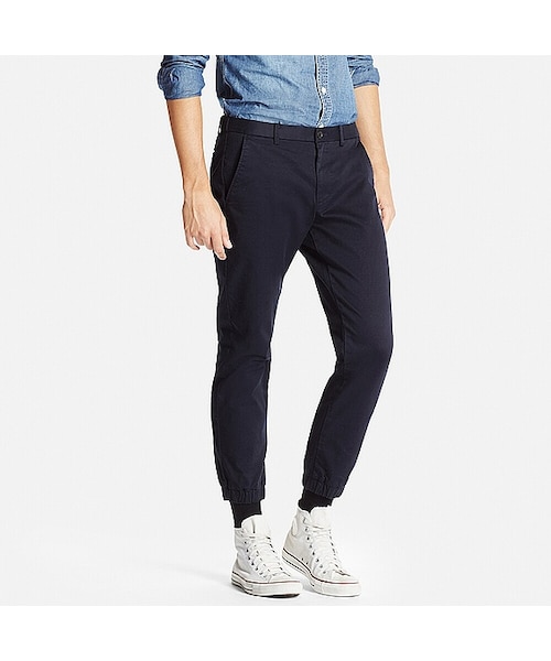 UNIQLO（ユニクロ）の「ジョガーパンツ（コットン・レングス69～73cm）（その他パンツ・メンズ・BEIGE 32/NAVY 69/DARK GREEN 58/BLACK 09・XXL/3XL/XL/M/S/XS/4XL）」の4枚目の写真