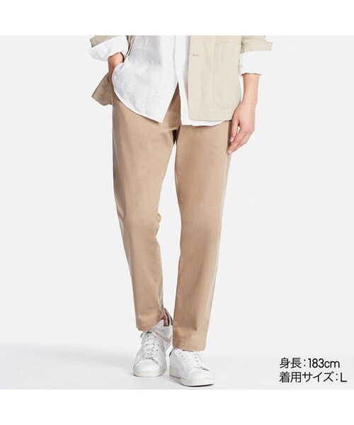 UNIQLO（ユニクロ）の「イージーアンクルパンツ（コットン・レングス68～72cm）（その他パンツ・メンズ・OLIVE 56/WHITE 00/NAVY 69/BEIGE 32・XXL/4XL/XL/S/3XL/M/L/XS）」の3枚目の写真
