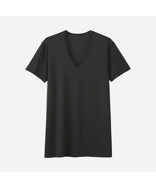 UNIQLO（ユニクロ）の「エアリズムメッシュVネックT（半袖）（その他アンダーウェア/インナー・メンズ・BLACK 09/BEIGE 32/WHITE 00/LIGHT GRAY 02・4XL/XL/M/XS/L/S/XXL/3XL）」の2枚目の写真