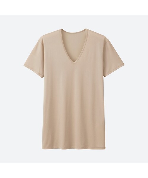 UNIQLO（ユニクロ）の「エアリズムメッシュVネックT（半袖）（その他アンダーウェア/インナー・メンズ・BLACK 09/BEIGE 32/WHITE 00/LIGHT GRAY 02・4XL/XL/M/XS/L/S/XXL/3XL）」の4枚目の写真