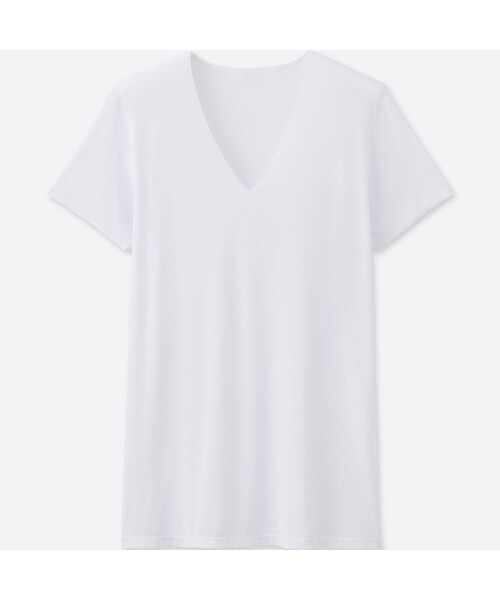UNIQLO（ユニクロ）の「エアリズムシームレスVネックT（半袖）（その他アンダーウェア/インナー・メンズ・WHITE 00/LIGHT GRAY 02/BLACK 09/BEIGE 32・XS/S/M/L/XL/XXL/3XL/4XL）」の1枚目の写真