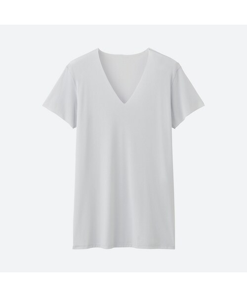 UNIQLO（ユニクロ）の「エアリズムシームレスVネックT（半袖）（その他アンダーウェア/インナー・メンズ・WHITE 00/LIGHT GRAY 02/BLACK 09/BEIGE 32・XS/S/M/L/XL/XXL/3XL/4XL）」の3枚目の写真