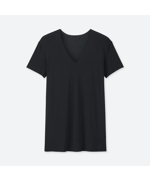 UNIQLO（ユニクロ）の「エアリズムシームレスVネックT（半袖）（その他アンダーウェア/インナー・メンズ・WHITE 00/LIGHT GRAY 02/BLACK 09/BEIGE 32・XS/S/M/L/XL/XXL/3XL/4XL）」の2枚目の写真