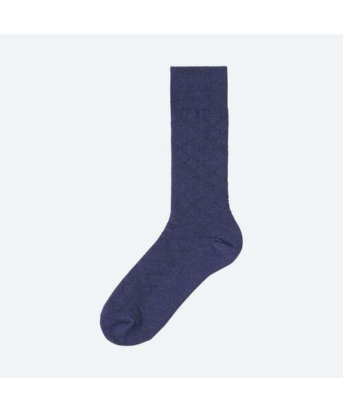 UNIQLO（ユニクロ）の「スーピマコットンリンクスチェックソックス（ソックス/靴下・メンズ・GRAY 03/WHITE 00/NAVY 69/BLUE 68/BLACK 09/DARK GRAY 08・25-27/27-29）」の6枚目の写真