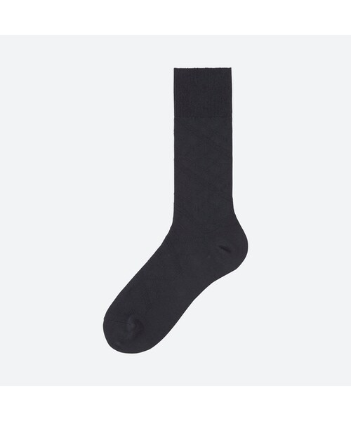 UNIQLO（ユニクロ）の「スーピマコットンリンクスチェックソックス（ソックス/靴下・メンズ・GRAY 03/WHITE 00/NAVY 69/BLUE 68/BLACK 09/DARK GRAY 08・25-27/27-29）」の5枚目の写真
