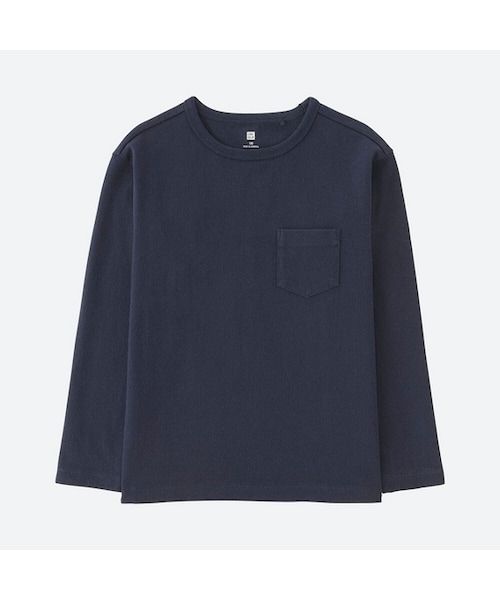 UNIQLO（ユニクロ）の「BOYSウォッシュポケツキT（長袖）（Tシャツ/カットソー・キッズ・GRAY 04/NAVY 69/WHITE 00・150/160/140）」の3枚目の写真