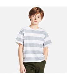 UNIQLO | BOYS ボーダーポケツキT（半袖）(Tシャツ/カットソー)