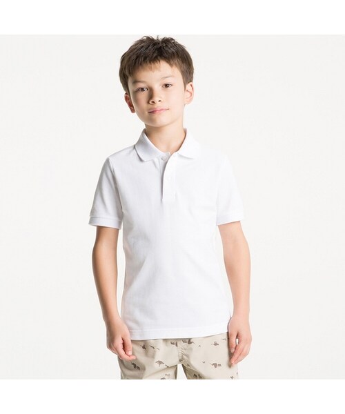 UNIQLO（ユニクロ）の「BOYS ドライカノコポロシャツ（半袖）＋（ポロシャツ・キッズ・RED 16/NAVY 69/GRAY 03/WHITE 00・100/130/110/120/160/140/150）」の2枚目の写真