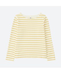 UNIQLO | GIRLS ボーダーボートネックT（長袖）(Tシャツ/カットソー)
