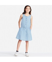 UNIQLO | GIRLS シャンブレーワンピース（ノースリーブ）＋(ワンピース)