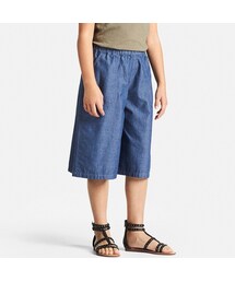 UNIQLO | GIRLS シャンブレーイージーガウチョパンツ(その他パンツ)