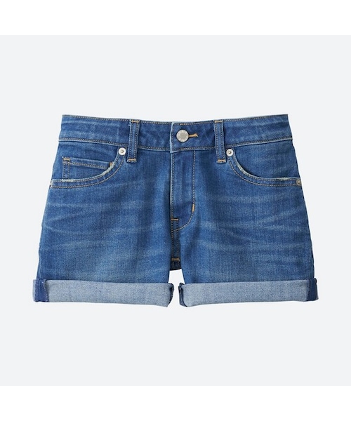 UNIQLO（ユニクロ）の「GIRLS デニムショートパンツ（その他パンツ・キッズ・BLUE 67/BLUE 63・150/160/130/110/140/100/120）」の2枚目の写真