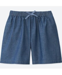 UNIQLO | GIRLS イージーフレアショートパンツ（シャンブレー）(その他パンツ)