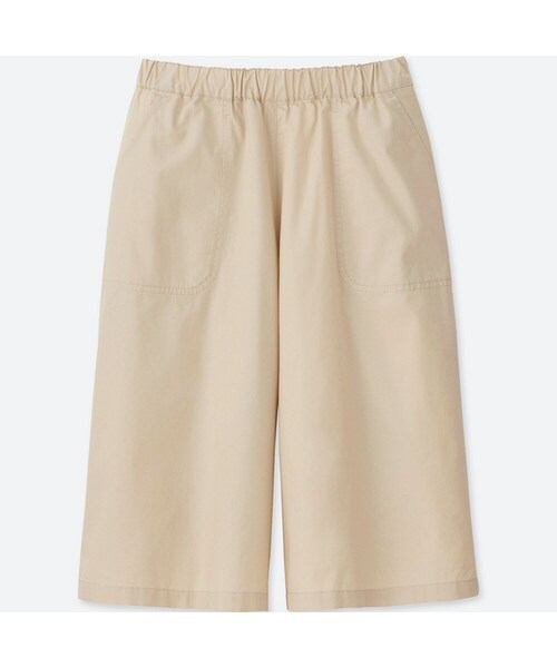 UNIQLO（ユニクロ）の「GIRLS イージーガウチョパンツ（その他パンツ・キッズ・OLIVE 57/NATURAL 30・S/L/M/XL/XS）」の2枚目の写真
