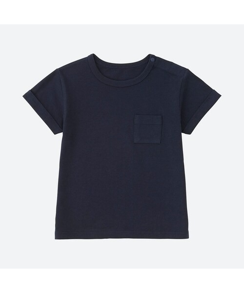 UNIQLO（ユニクロ）の「クルーネックT（半袖）（その他トップス・キッズ・PINK 10/BLUE 63/NAVY 69/WHITE 00・100/90/80）」の4枚目の写真