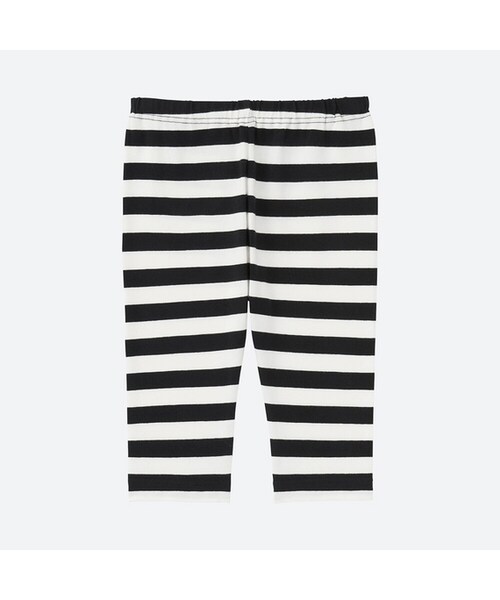 UNIQLO（ユニクロ）の「レギンス（ボーダー・7分丈）（その他ベビー用品・キッズ・OLIVE 56/BLACK 09・100/90/80）」の2枚目の写真